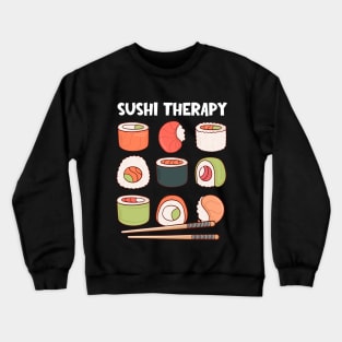 Kawaii Sushi Therapy | Cute Grid of Sushi Rolls Crewneck Sweatshirt